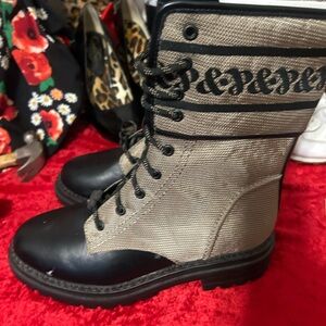 Sam & Libby Black and Tan Combat Boots